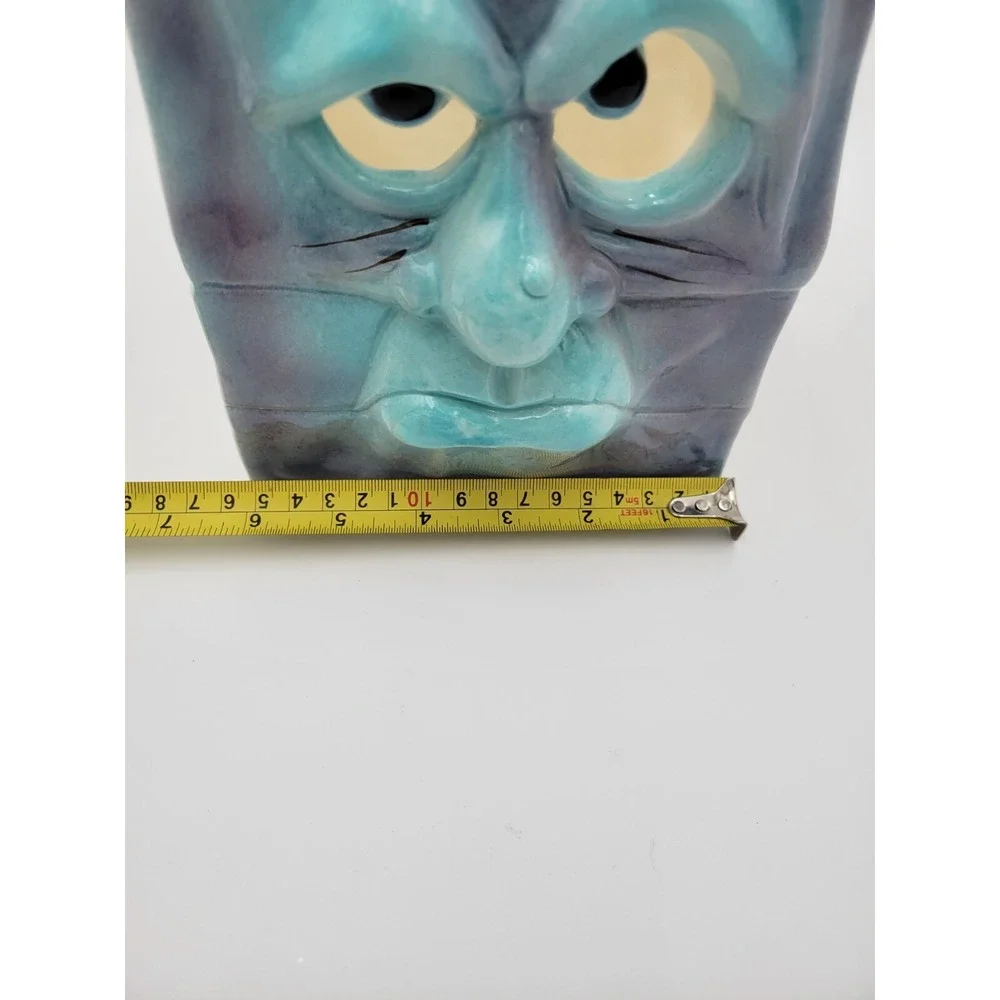Vintage‎ Halloween Frankenstein Monster Face Ceramic Luminary Bag Candle Holder